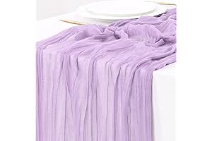 Socomi Lilac Cheesecloth Table Runner: Rustic Charm for Special Occasions