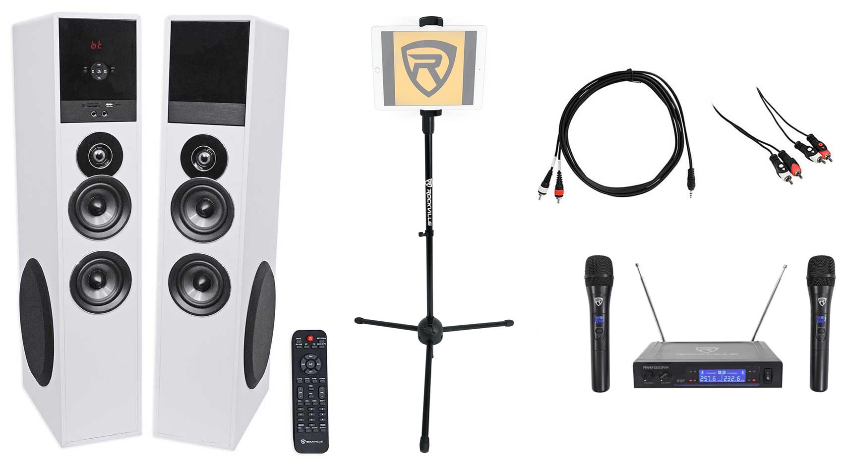 Rockville Bundle: Rockville TM80W White Speakers 8
