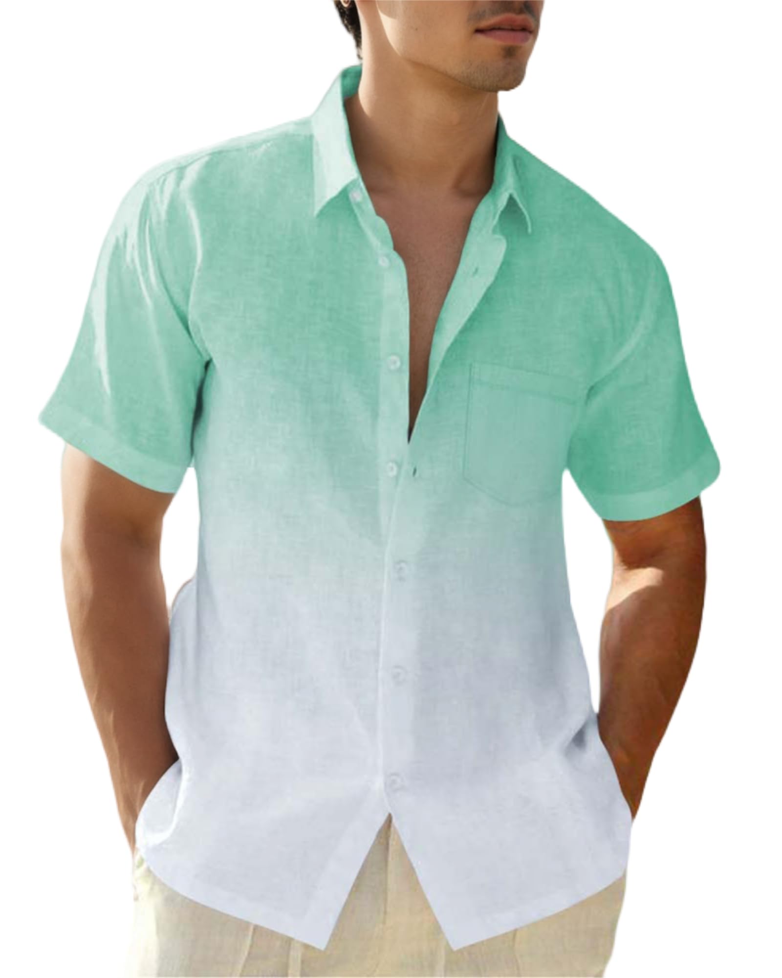 Mens Linen Gradient Shirt