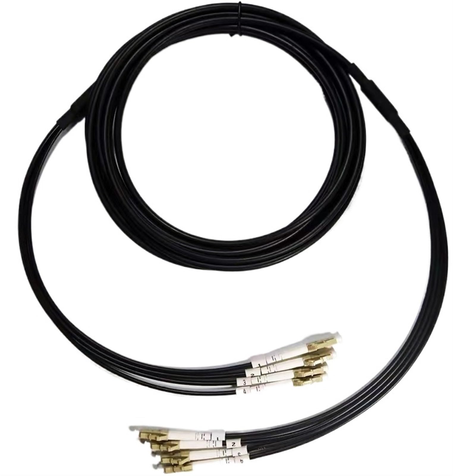 Cavalier blindé 4C TPU 60m70m80m100m120m LC à FC SC St multimode OM1 OM2 4 noyaux 5mm Extension Cordon de raccordement Fibre Optique extérieur(120m LC-LC)