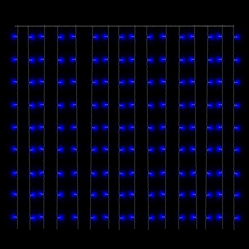 Mangloder Rideaux Lumineux à LED 3x3 m avec 300 LED Bleues, 8 Effets Lumineux, câble Extension 3 m, idéal pour décoration intérieure et extérieure, fêtes, Noël, Mariage, Ambiance Festive