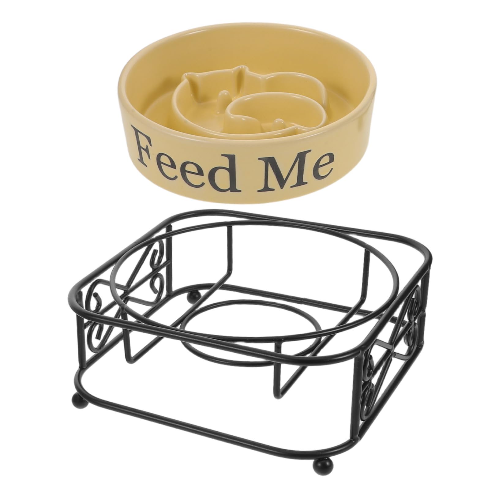 Mipcase Ciotola Rialzata per Cani in Ceramica con Labirinto Anti-ingozzamento Slow Feeder per Cani e Gatti di Piccola Media e Facile da Pulire e Design Elegante per Casa