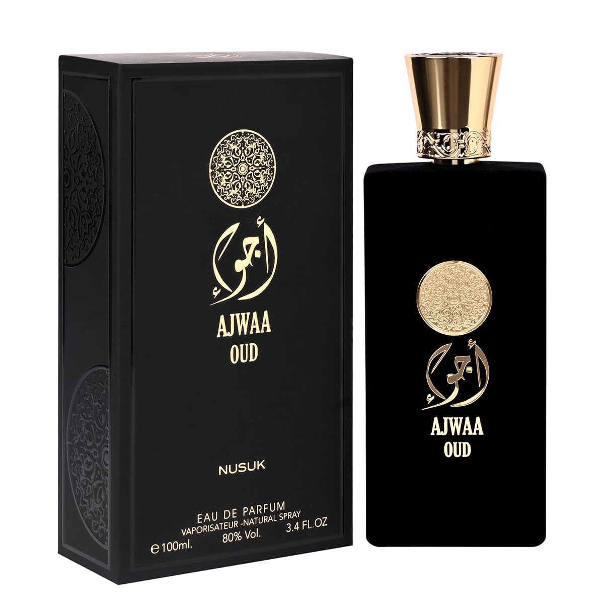NUSUK Ajwaa Oud Premium Imported Scent, Soothing Fragrance, Long Lasting Perfume Spray For Men 100ml