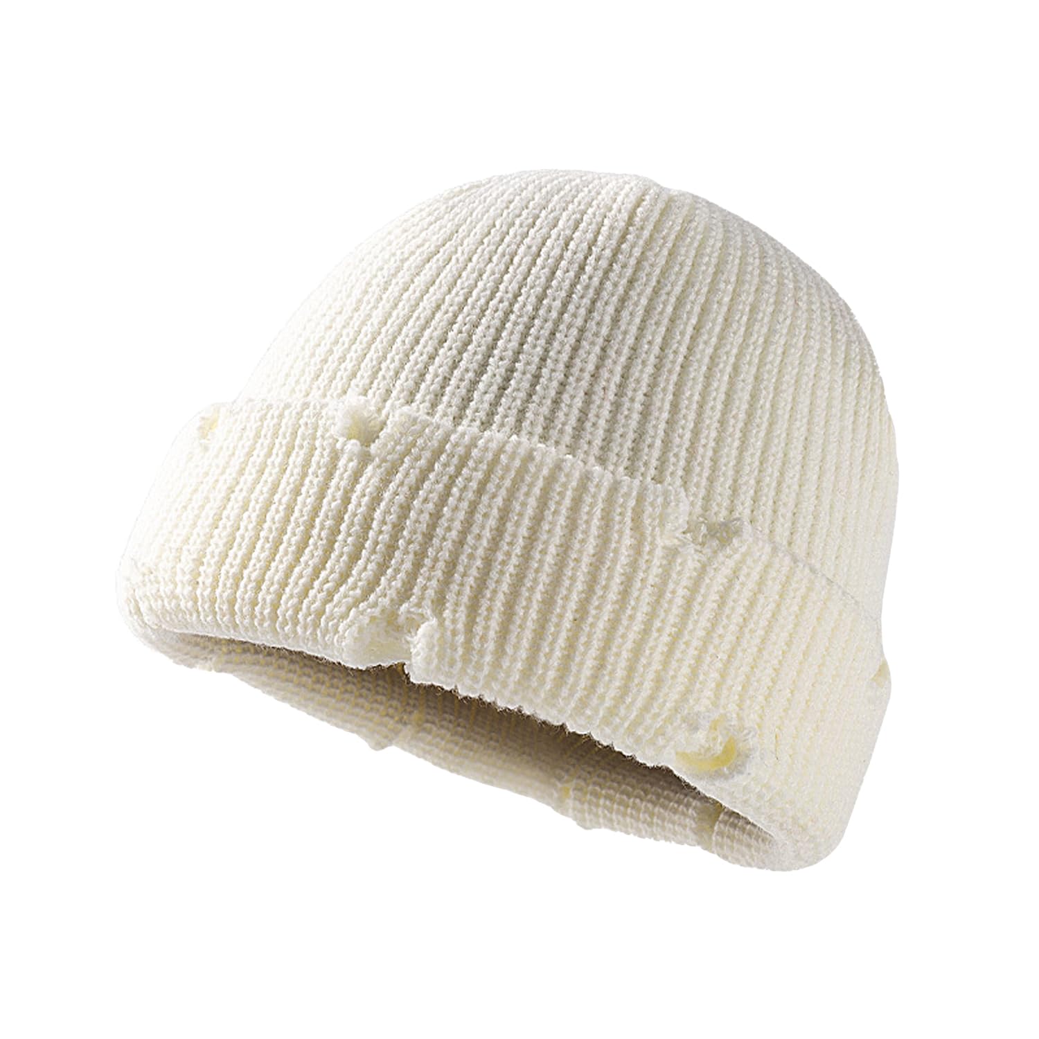 OprengUnisex Warm Knit Skull Cap Hip-hop Slouchy Ripped Knitted Hat
