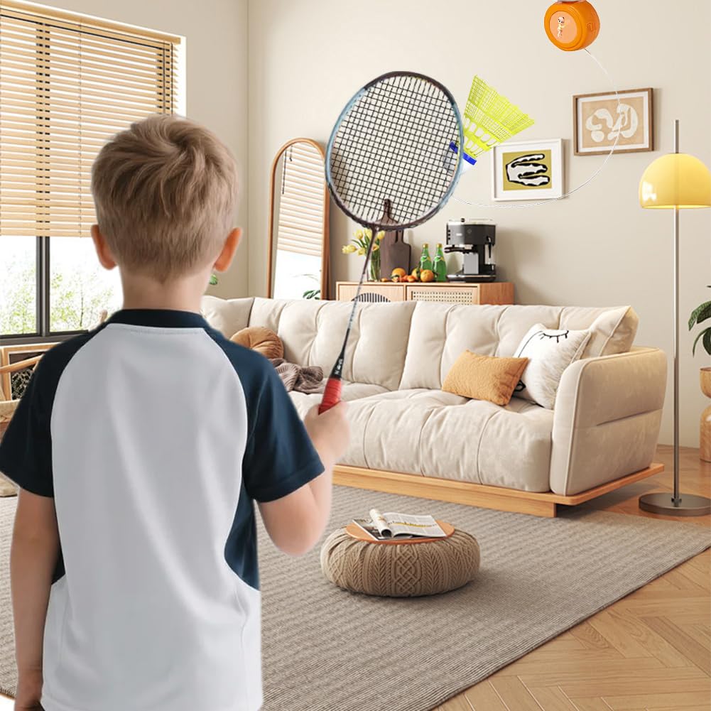 Set de bádminton de altura ajustable, entrenador de rebote para autoaprendizaje