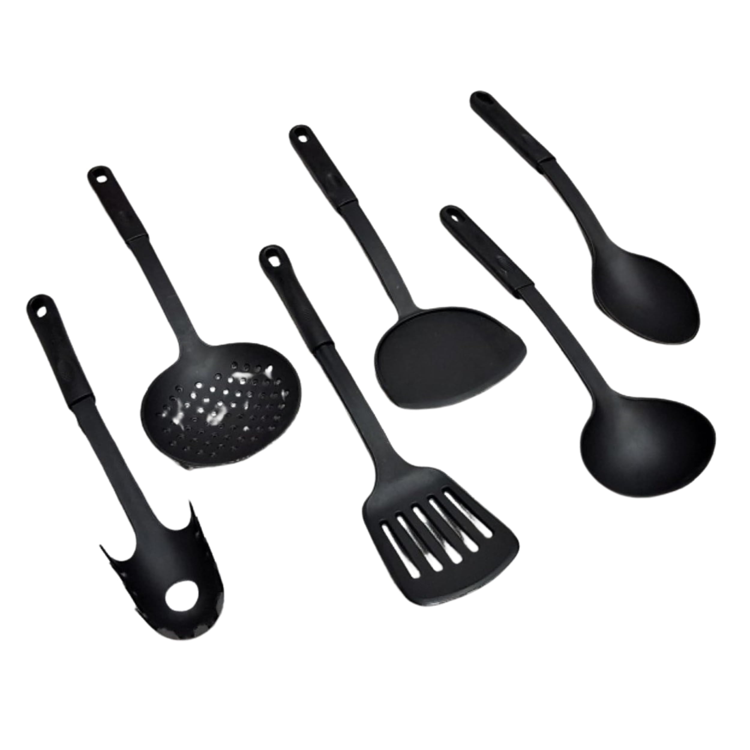 Ensemble de 6 Ustensiles de Cuisine en Plastique Noir - PARENCE