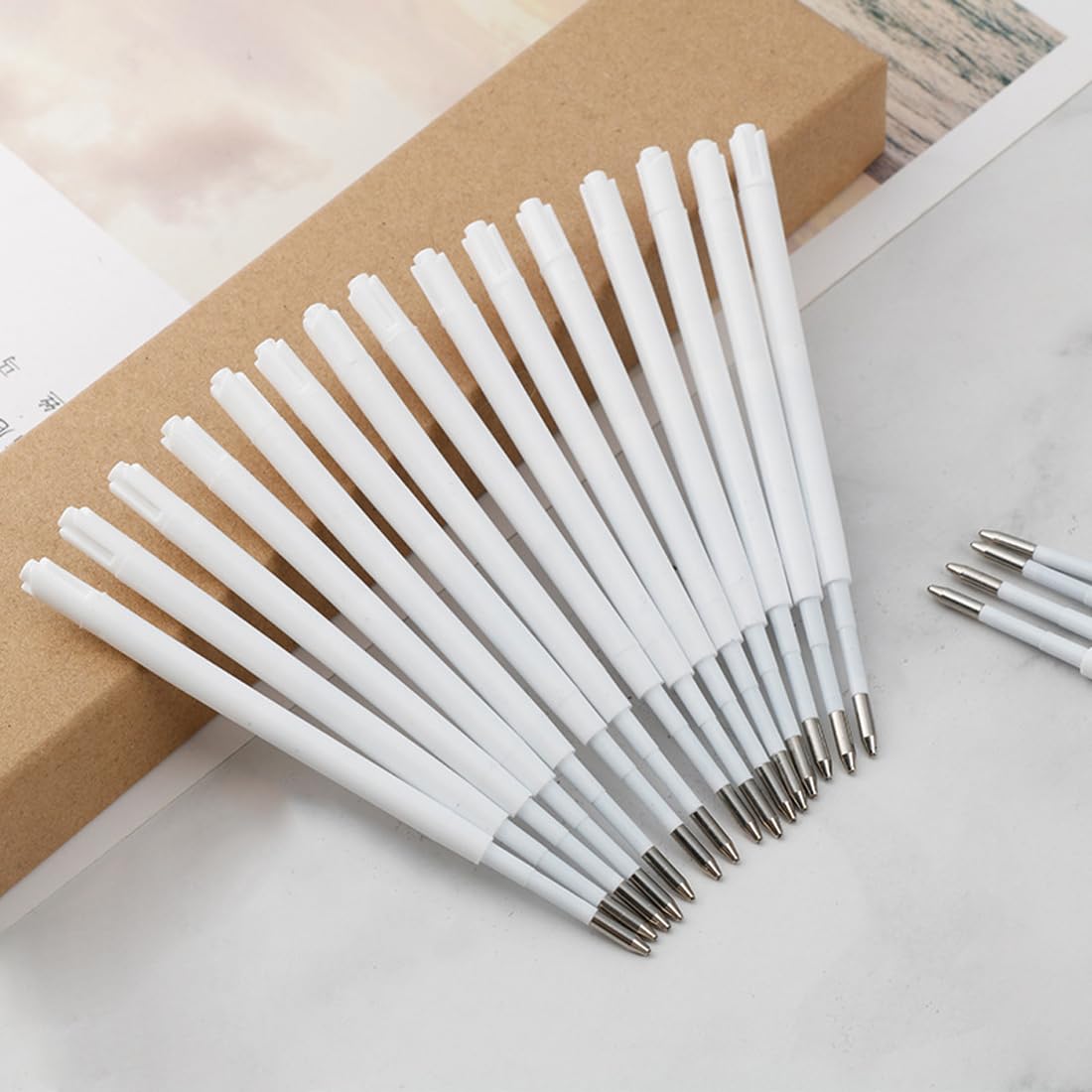 AOEVUIR 50 pcs Ricariche ricariche di biro sostituibili per studenti e lavoro