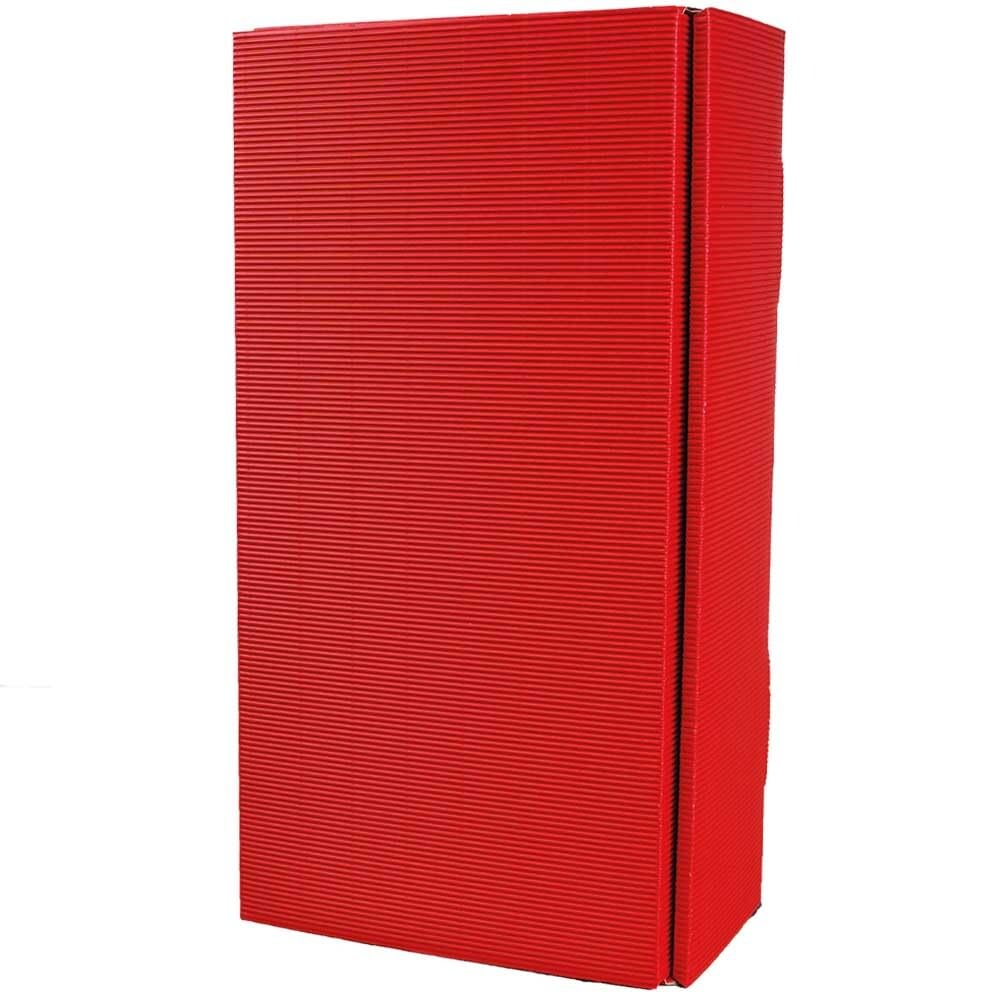 2er Weinkarton, Geschenkkarton, Rot, Wellpappe, 36 x 18 x 9 cm, 25 Stück