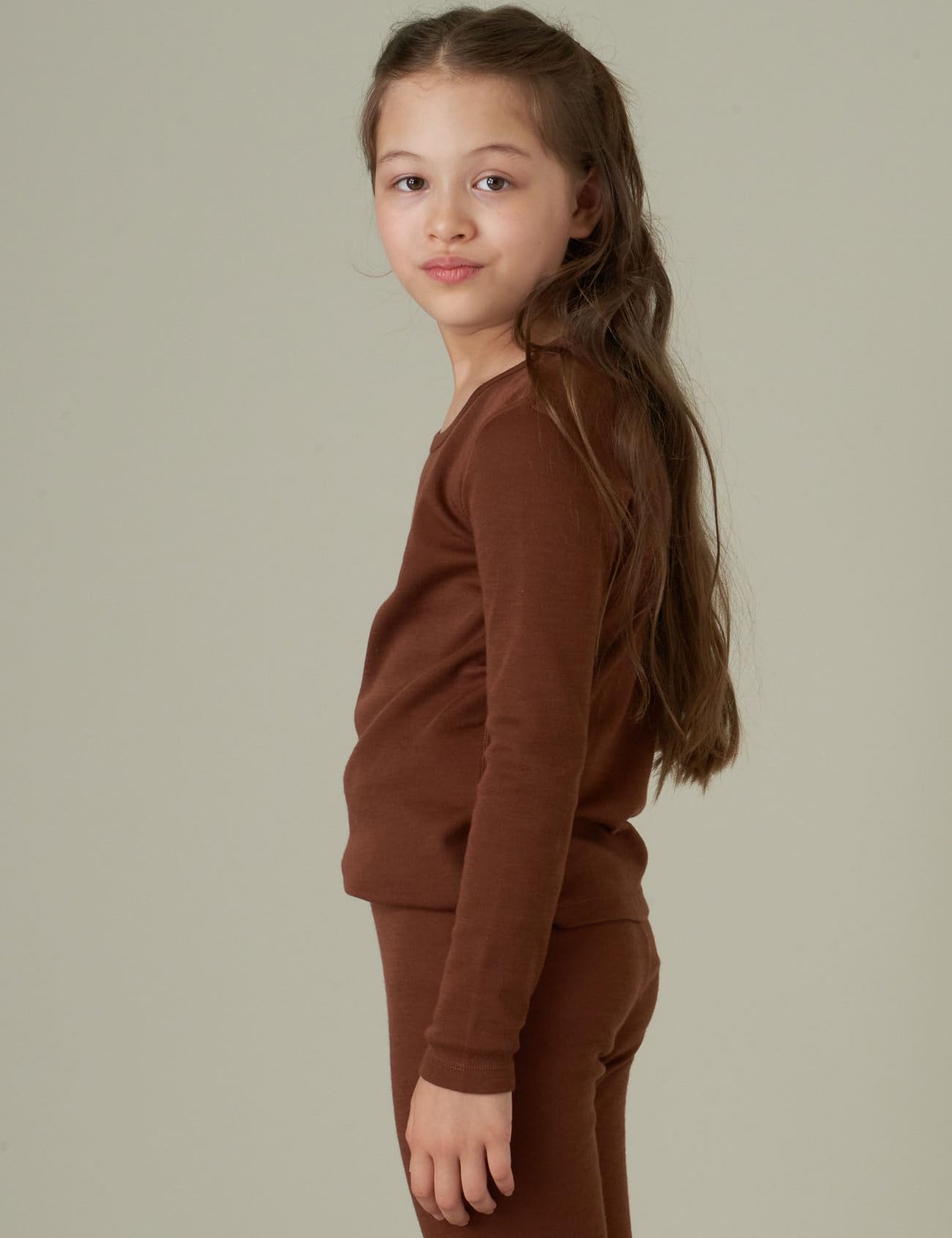 LAPASA 100% Lana Merino Maglia/Calzamaglia Bambini Strato Base Leggings Intimo Termico Pantaloni Canottiera Unisex 5-13 Anni K13 K14
