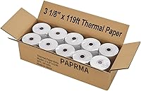 Vista 11 de Rollos de papel térmico de 2 1/4" x 50' para recibos POS, papel de caja registradora para máquinas de tarjeta de crédito (200 rollos)