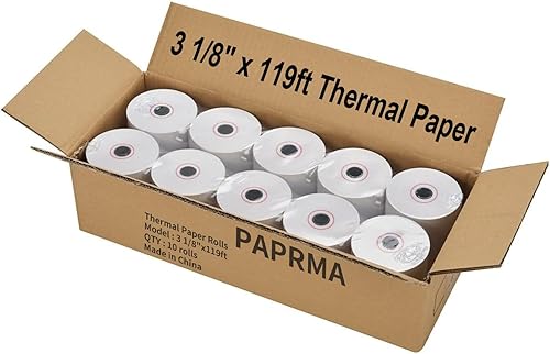 Miniatura 11 de Rollos de papel térmico de 2 1/4" x 50' para recibos POS, papel de caja registradora para máquinas de tarjeta de crédito (200 rollos)
