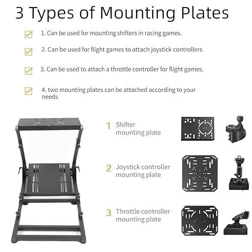 Miniatura 3 de Marada Wheel Stand and Flight Sim Stand Compatible with Thrustmaster HOTAS WARTHOG, Logitech G25 G27 G29 G920 Adjustable Foldable