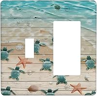 Vista 83 de Mid Century Morden Boho - Placa de pared para interruptor de luz dúplex de 1 banda, placa frontal decorativa eléctrica para receptáculo para baño