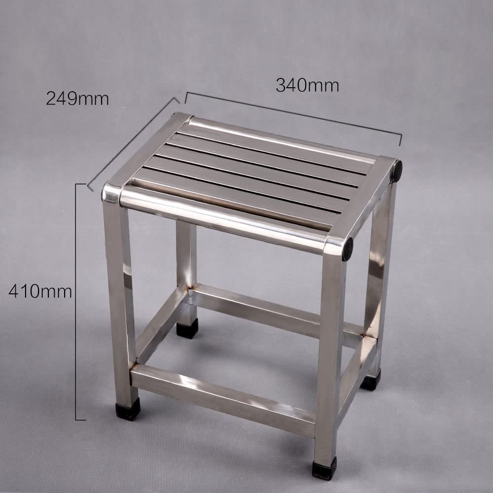 Taburete de ducha, asiento de ducha de acero inoxidable con capacidad de 300 kg, diseño antideslizante, ideal para ancianos y discapacitados