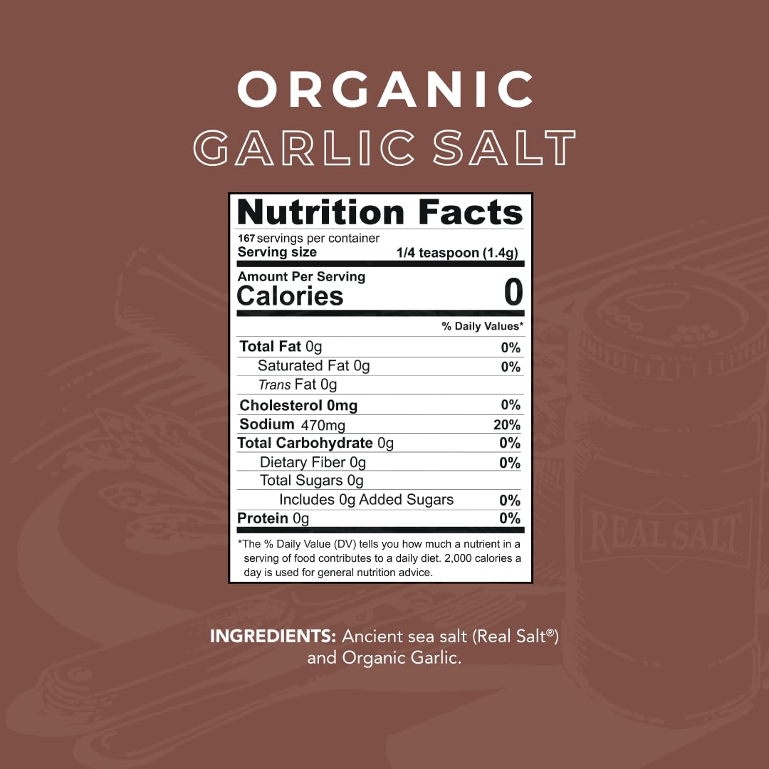 REDMOND Trading Real Salt Garlic Organic Natural Seasoning Food Preparation 8.25