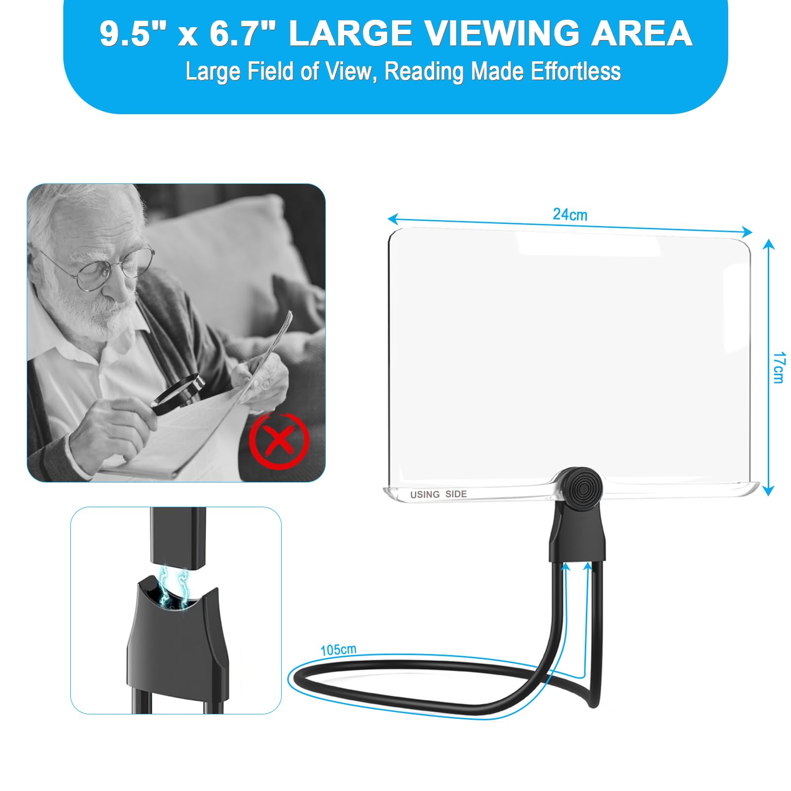 Loupe LED mains libres, Loupe de lecture éclairée, vêtements de cou, Loupe de qualité pour personnes âgées, couture, point de croix, broderie