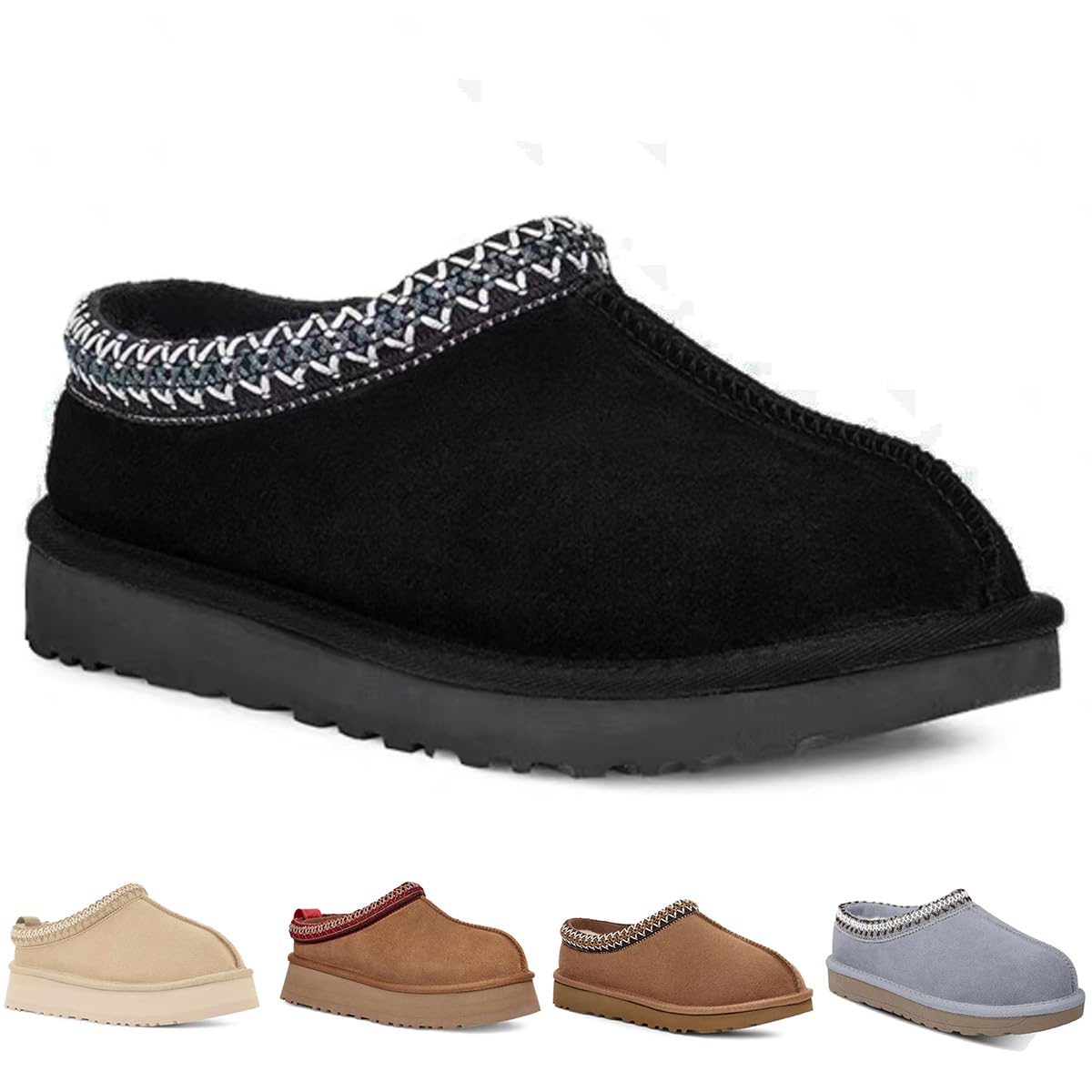 Hoaeiewds Fashion Platform Slippers for Kids Casual Outdoor Non Slip Fuzzy Mini Boots Girl Boys Comfortable Toddler Warm Indoor Plush Slippers Big Kid