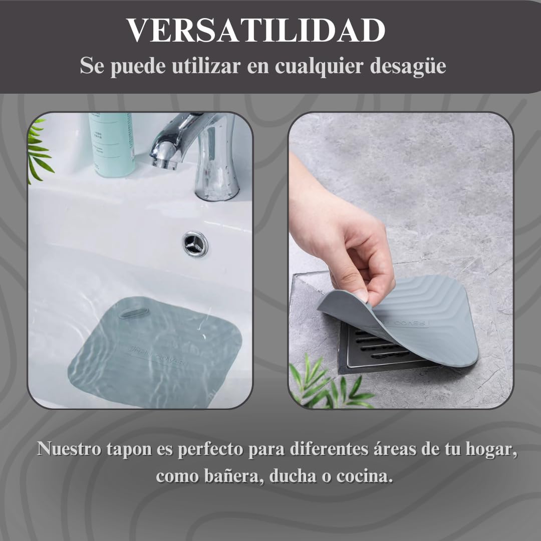 Tapa de Silicona para Desagüe Ducha - Evita Malos Olores o cucarachas - Tapón para Bañera, Ducha o Cocina - 15 centímetros. - 3