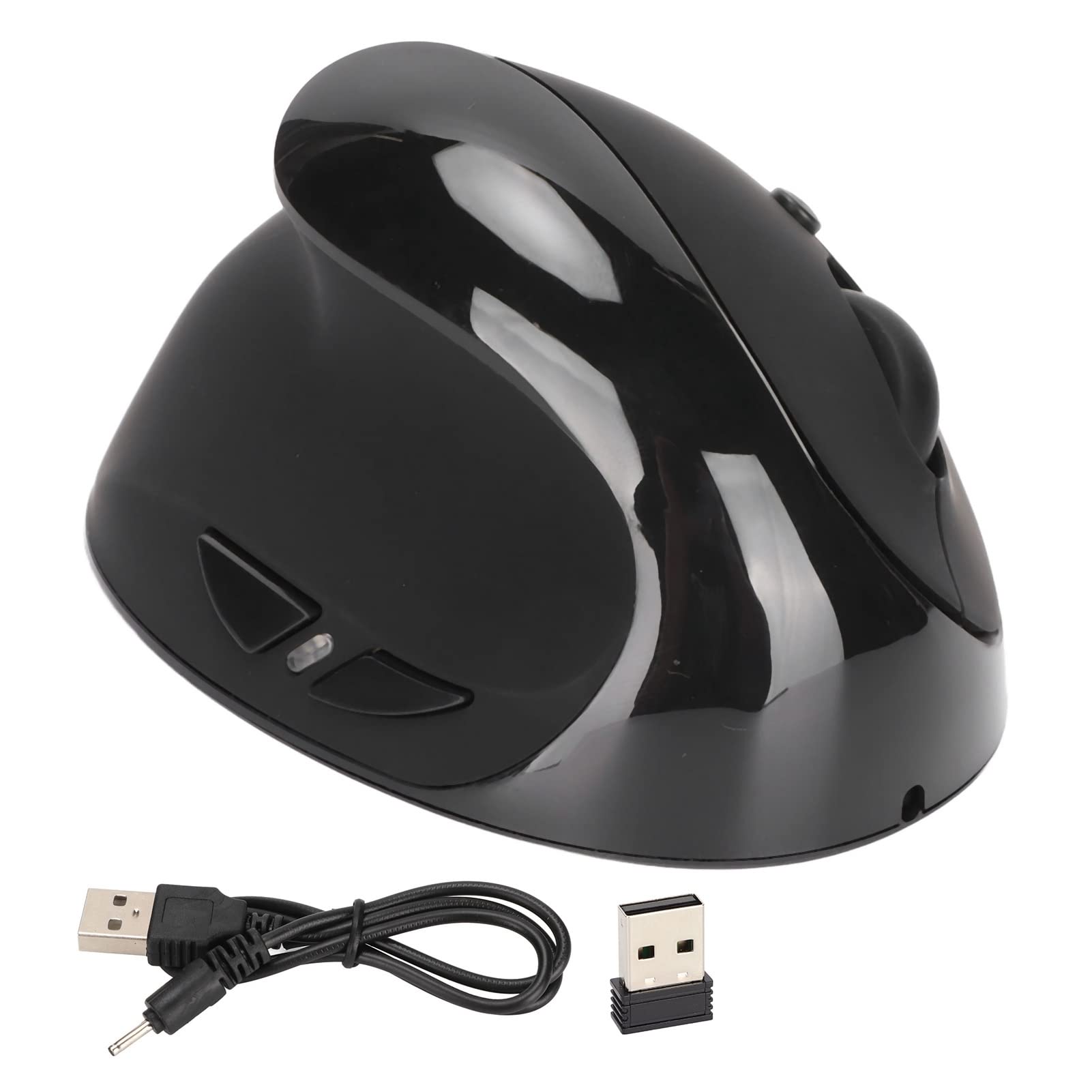 ciciglow Ratón para Zurdos, Inalámbrico 2.4G USB Ratón Vertical Ergonómico para Mano Izquierda Ratón Recargable dpi de 3 Niveles para 2000, XP, Vista, CE, 7, Linux, Android(Negro)
