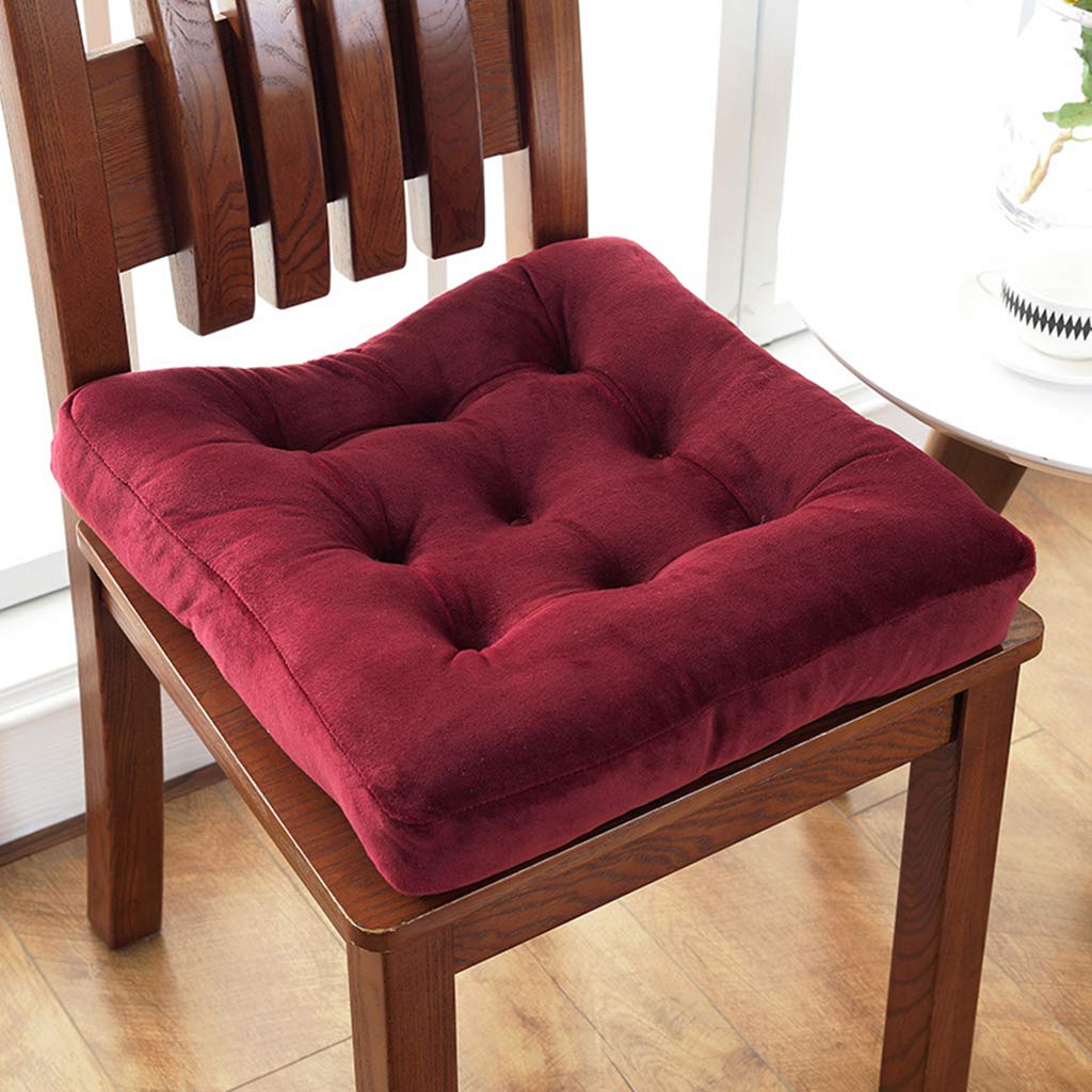 HC&WT Non-slip Plush Thicken Seat Cushion, Tatami Wicker Reversible Fluffy Chair Cushion Solid Color Square Super Soft Office Chair Seat Pad (A,50x50cm(20x20inch))