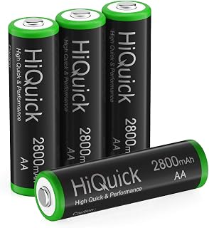 HiQuick AA Rechargeable batteries 2800mAh - High Capacity Performance 4 Counts Rechargeable AA Battery