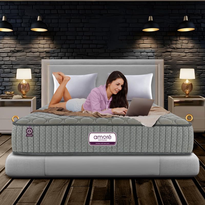 Image of AMORE Spine 6 Inches High Resilience (HR) Memory and Rebonded Foam Orthopedic Mattress |Queen Size (84x60x6) |CertiPUR-US Certified HR Foam | CertiGuard Technology
