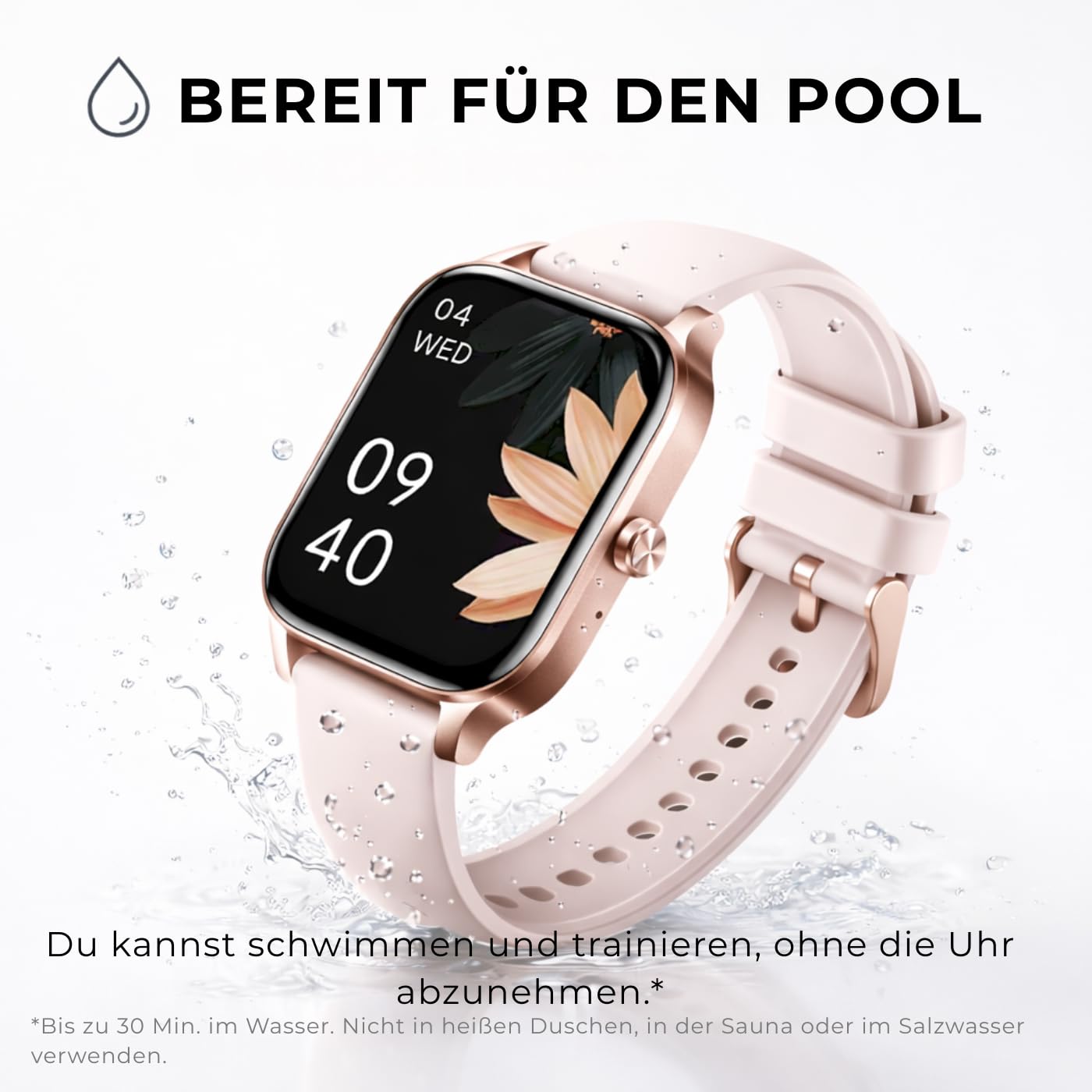 Smartwatch damski, złoty, 1,95" zegarek fitness z funkcją telefonu, tracker fitness do systemów Android i iOS, wodoszczelność IP68, zegarek sportowy z pulsometrem, krokomierzem i monitorem snu