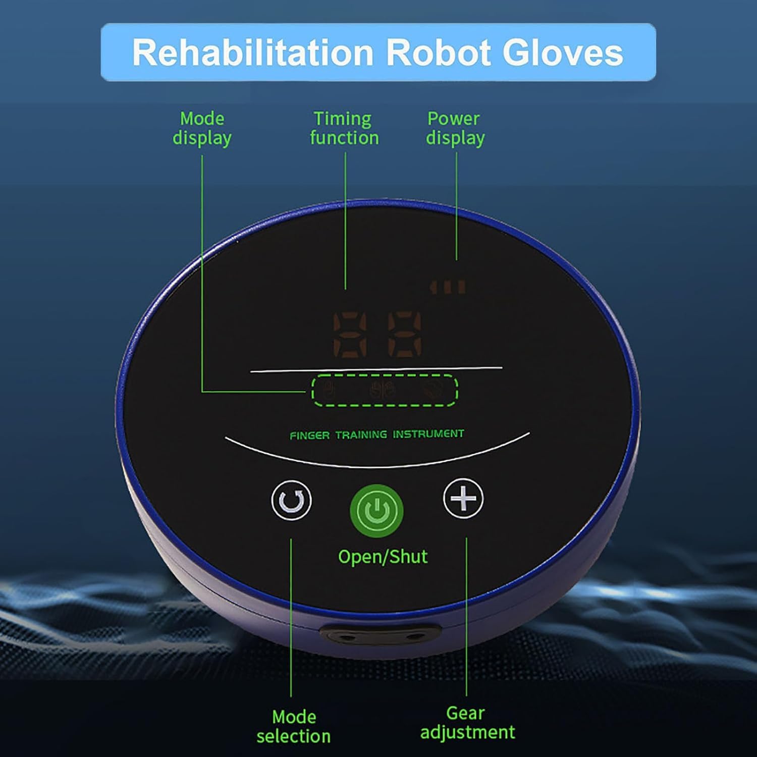Guantes De Robot De Rehabilitación,ortesis De Dedo,Equipo De Entrenamiento De Rehabilitación De Hemiplejía por Accidente Cerebrovascular,Guantes De Rehabilitación D, Blue Right Hand, M