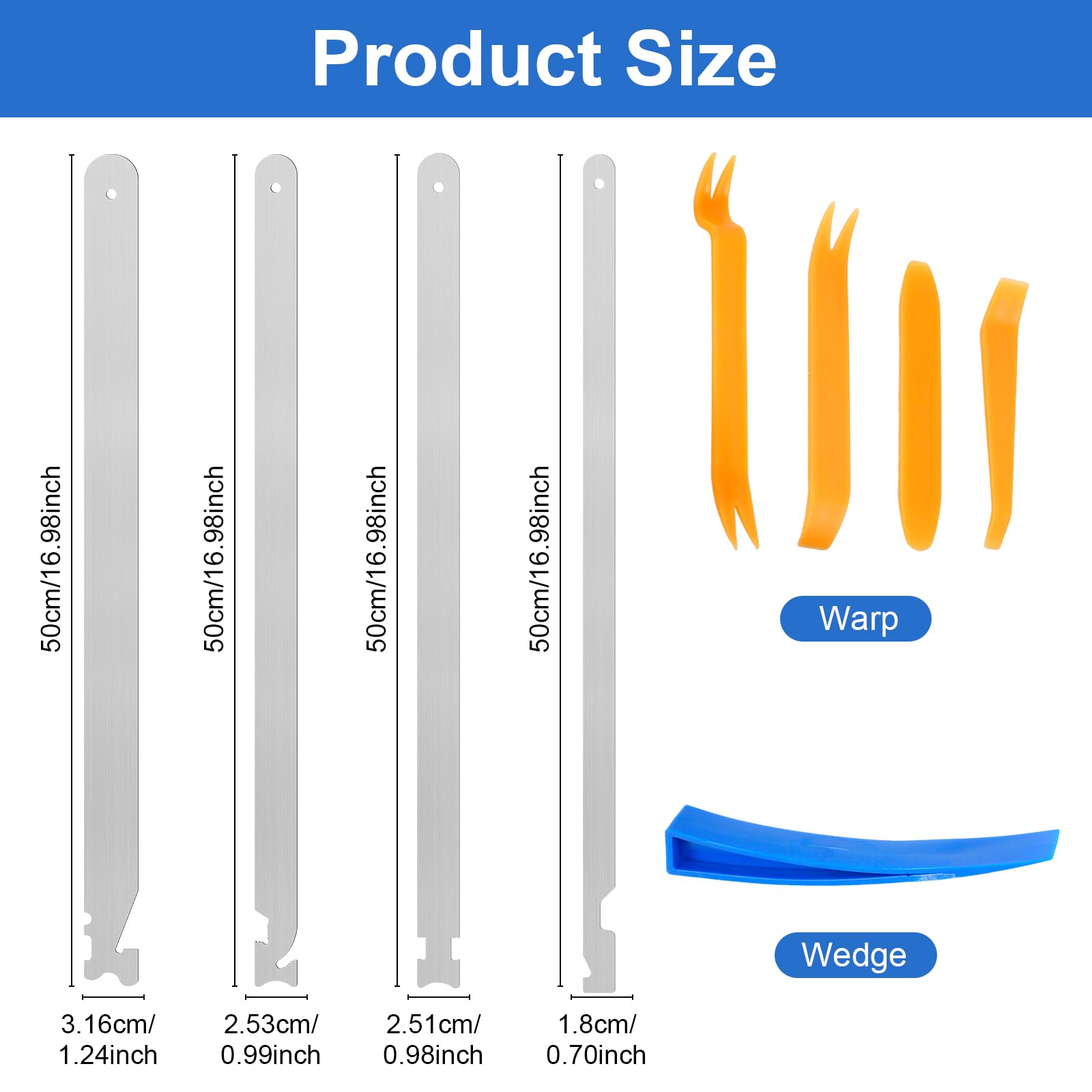 Universal Stainless Steel Slim Jim Tool With Round Edges Professional Auto Jim Kit High Elastic Multifunctional Vehicles Repair Jim Tool for Emergency(silver)