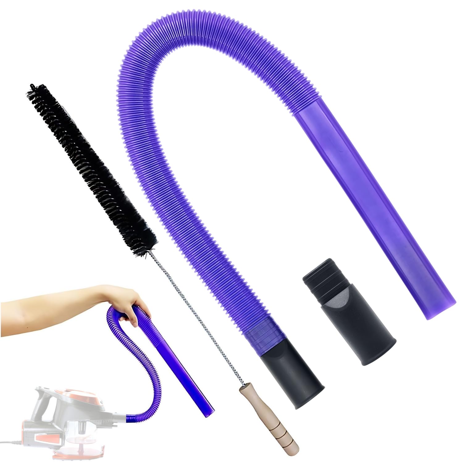 For Shark & Miele Vacuum Accessories & Attachments, Dryer Vent Cleaner Kit & Refrigerator Condenser Coil Brush Compatible Shark Rocket HV300 HV301 & Rotator NV751 NV650 NV800 Series & Miele C1 C2 C3