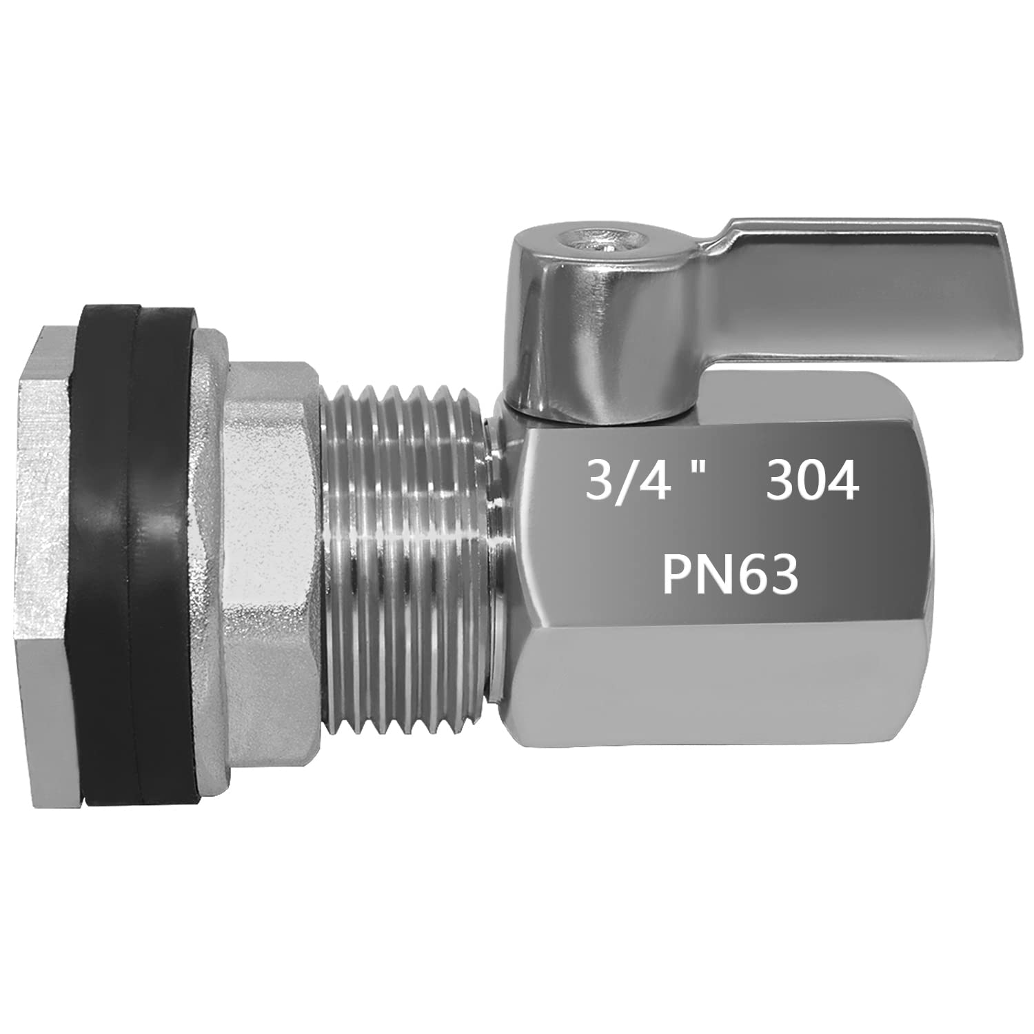 Beduan Spigot - Kit de grifo de barril de lluvia de acero inoxidable de 3/4 pulgadas GHT válvula de barril de lluvia con adaptador de mamparo hembra de 3/4 pulgadas para tanques de agua, acuarios