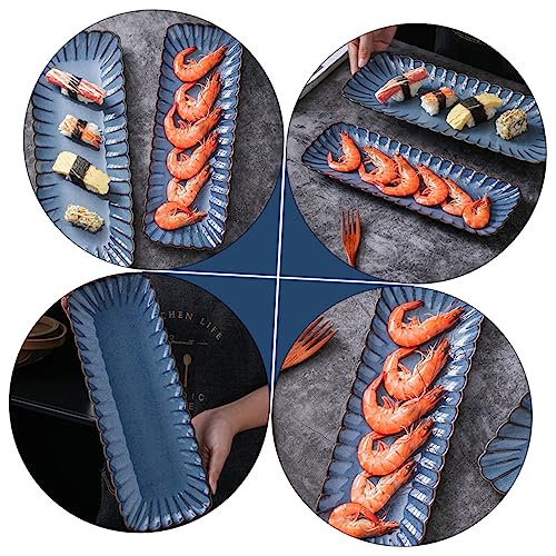 Plato rectangular japonés para sushi y sashimi miniatura 7