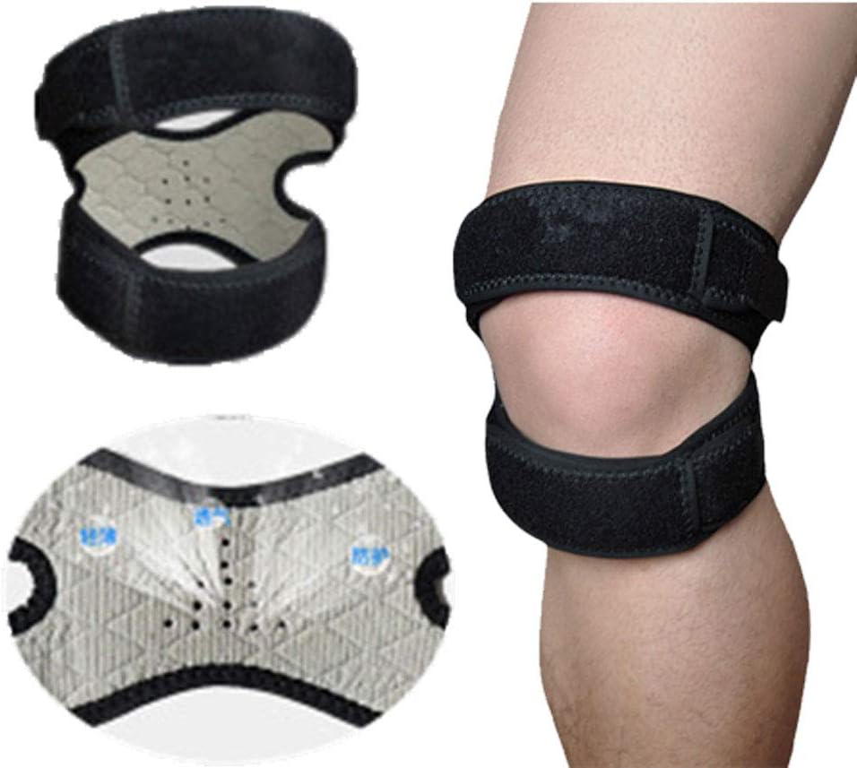Yowanted Adjustable Knee Strap Band Professional Sports Knee Pad Double Band Pressure Patellar Knee Patella Tendon Support Strap Brace Pad Knee Brace Support