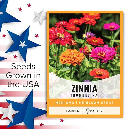 Miniatura 4 de Gardeners Basics Semillas de zinnia para plantar flores al aire libre (Thumbelina) - Paquete de semillas de flores reliquia anual, variedad sin OMG,