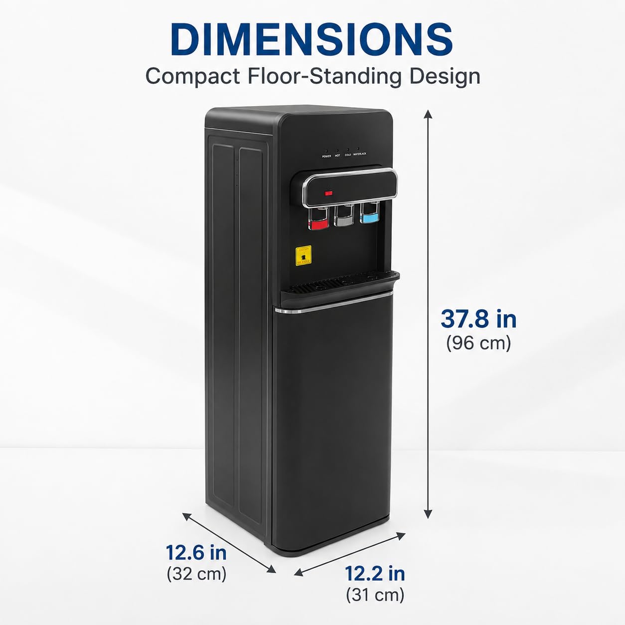 550W Distributeur d'eau Chargement par Le Bas Vertical Fontaine Eau Fraiche Refroidisseurs Et Fontaines à Eau,3 Types De Température Distributeur d'eau Chaude Et Froide,pour Maison, Bureau (Noir)