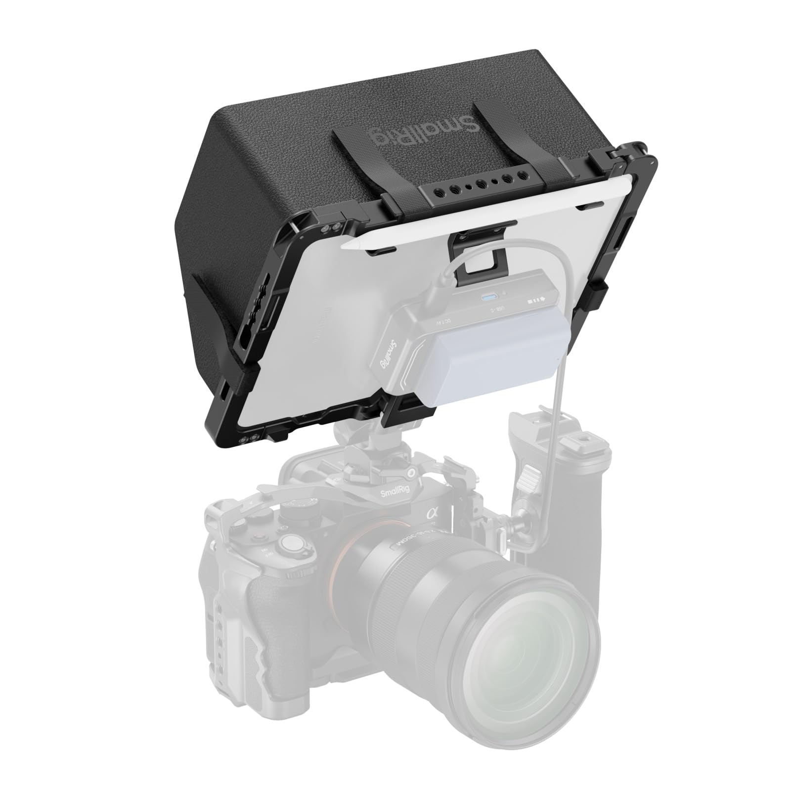 SMALLRIG Jaula de Metal para iPad Mini 6 / A17 Pro, Adaptador de Montaje en Trípode para iPad con Orificios de 1/4"-20, 3/8"-16, Montaje en Zapata Fría, con Parasol - 5058