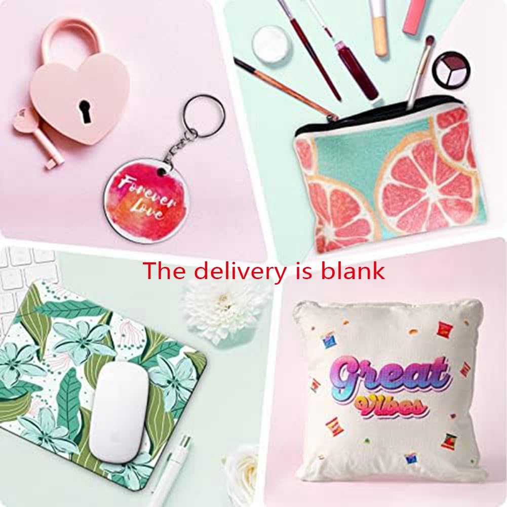 76 Pièces Blanks Sublimation DIY - Porte-clés MDF, Tapis Souris, Dessous De Verre, Taies & Plus Pour Cadeaux Personnalisés
