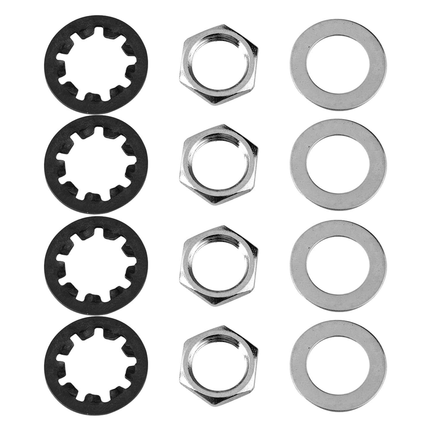 DIAO79NI 4PCS Guitar Nuts, Washers & Lock Washers Compatible with US CTS Pots Guitar/Bass