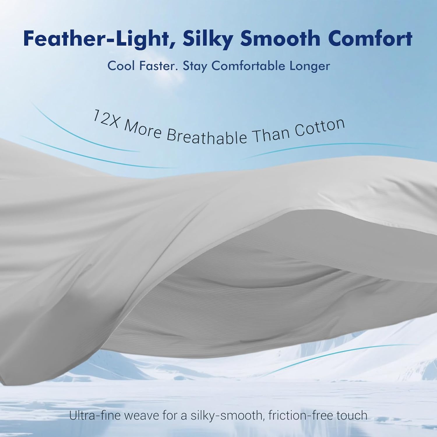 Elegear Silver Infused Cooling Bed Sheets King, Arc-Chill® 3.0 Cool Tech, Silver-Ion Freshness, Cooling Sheet Set for Hot Sleepers & Night Sweats, Breathable Soft & Dry, Deep Pocket 18", 4PCS