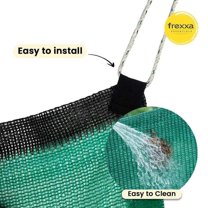 Image of 10 x 20 Ft 50% Green Shade Net with PP Loops | UV Stabilized HDPE Sun Shade Net for Garden, Plants & Nursery | Heat & UV Protection for Balcony, Terrace, Farming & Outdoor-Pack of 1 Piece