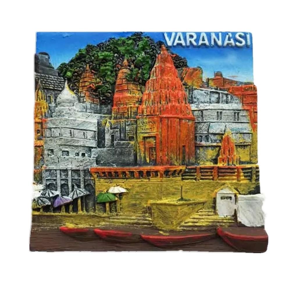 Weekino Varanasi 2 Fridge Magnet Dasawamadh Ghat Varanasi India 3D Resin Handmade Craft Tourist Travel City Souvenir Collection Letter Refrigerator Sticker