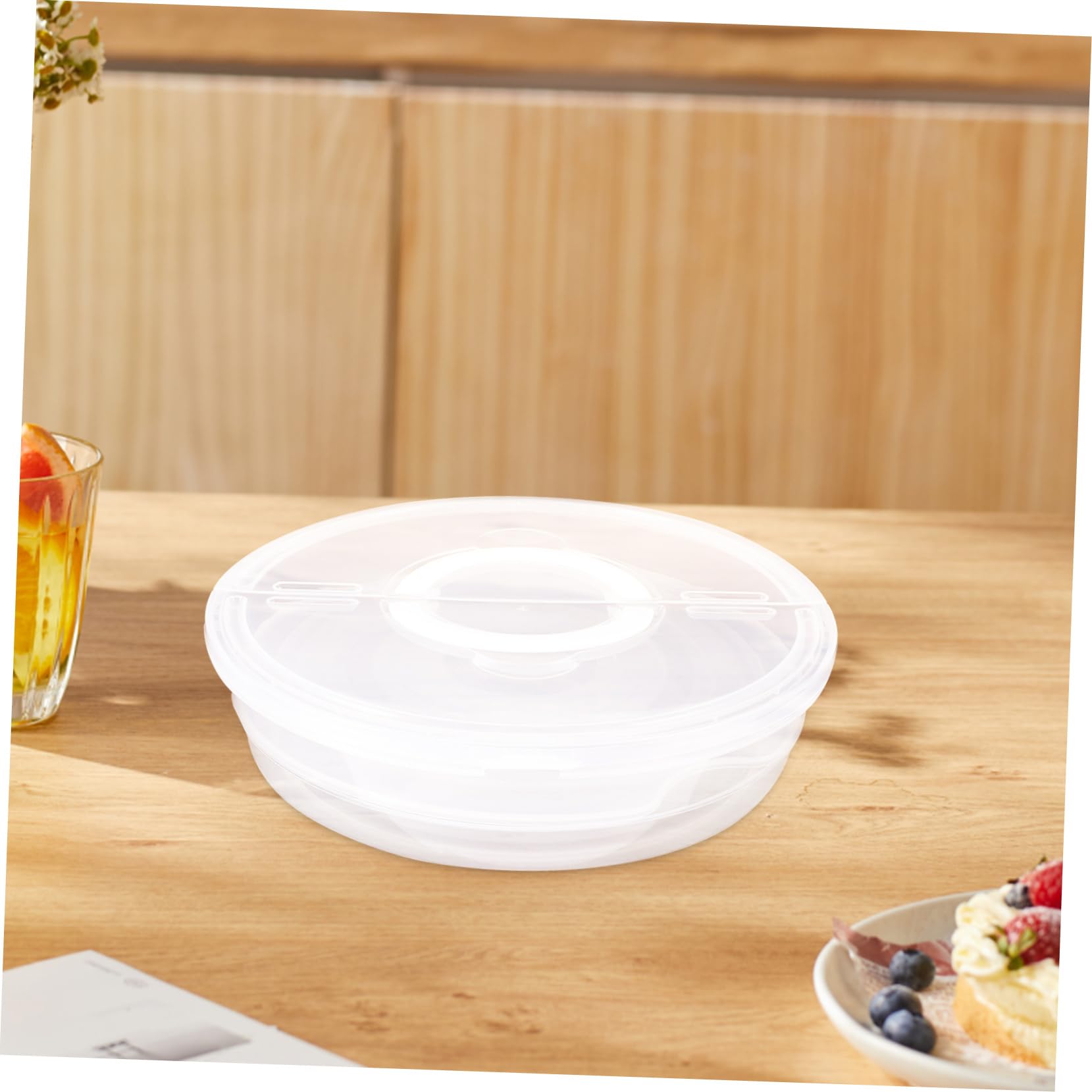 SOLUSTRE 2piezas Cajas De Almacenamiento De Alimentos Para Frigorífico Con Tapa y Asas Contenedores Transparentes Herméticos Para Pasteles y Tartas Portátiles y Fáciles De Transportar