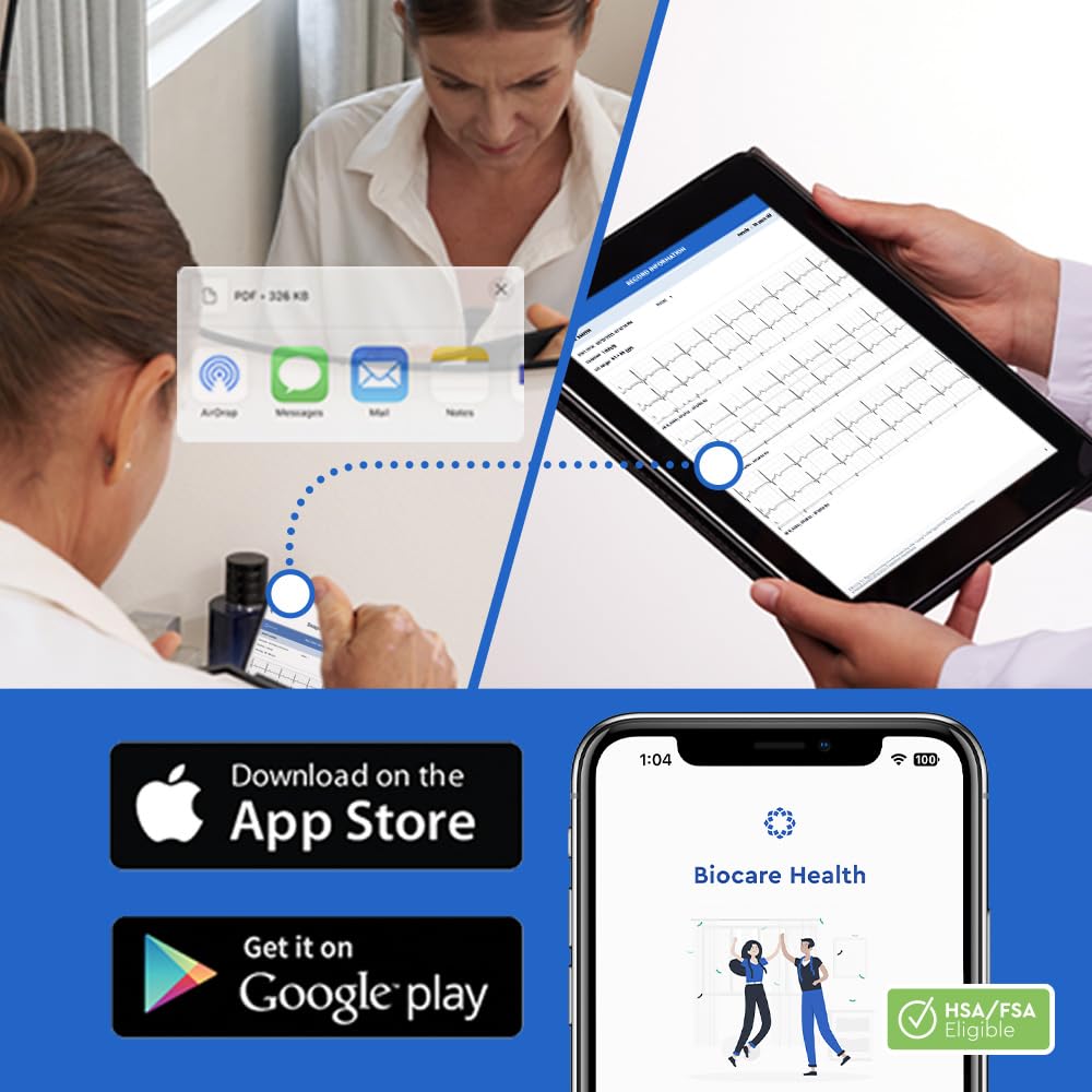 Bioheart - Cardiofrequenzimetro Bluetooth | Monitoraggio continuo della frequenza cardiaca | Fascia toracica Dispositivo mobile per la frequenza cardiaca | Abbonamento di un anno incluso