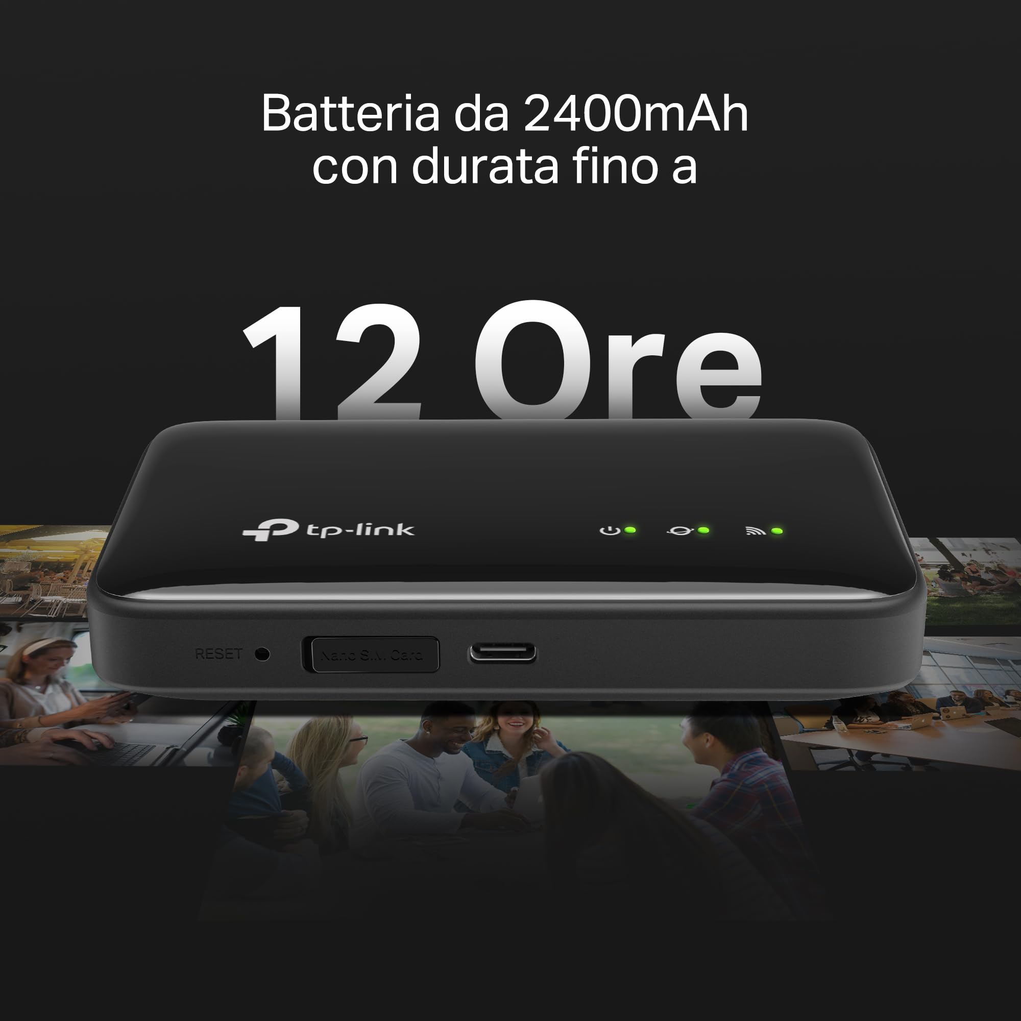 TP-Link M7005 Saponetta WiFi 6 AX300Mbps, Router WiFi con SIM, Router 4G LTE Cat4, Modem con SIM, Fino a 150 Mbps, Batteria 2400mAh, Fino a 12 Ore di Utilizzo