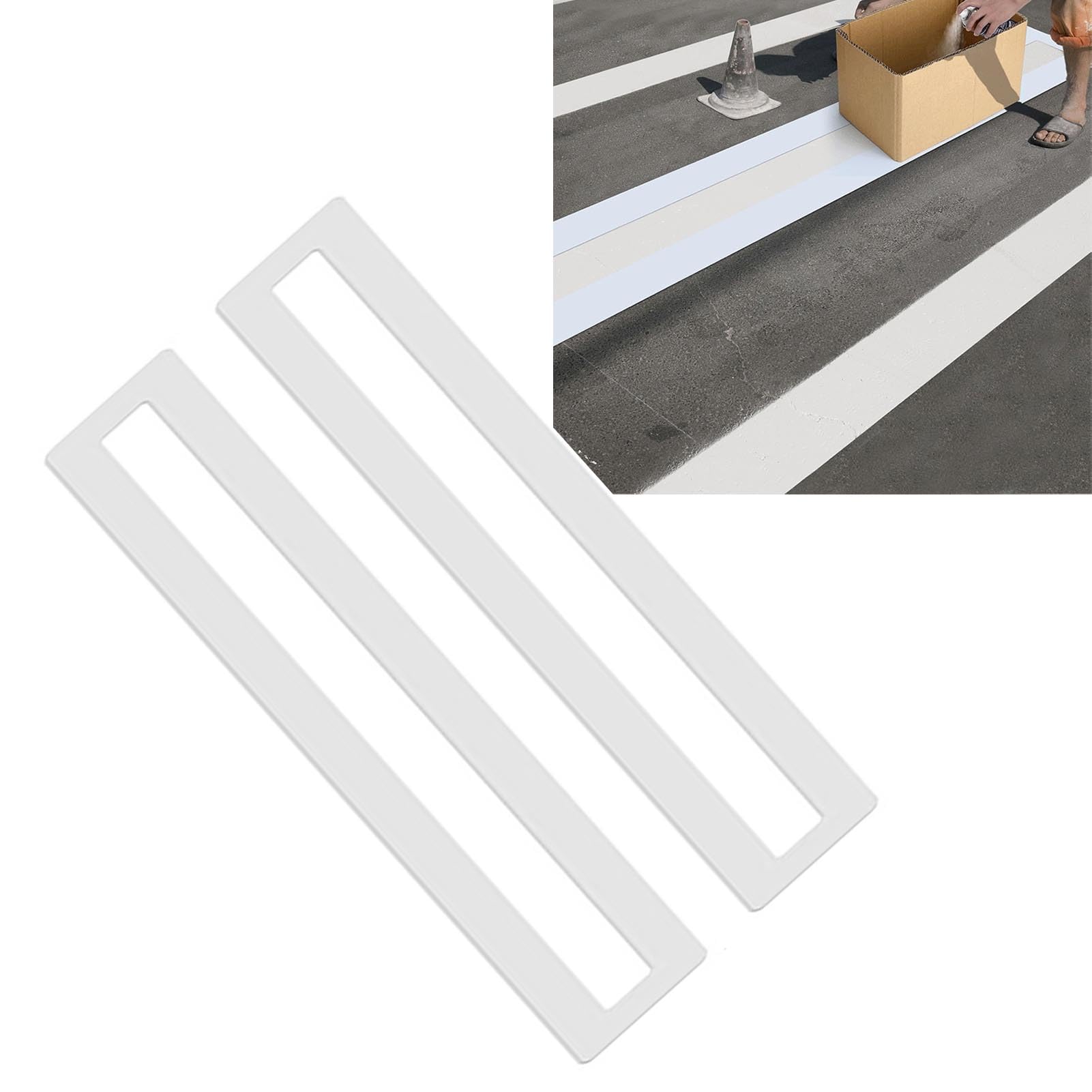 Pongnas Silikon-Parkplatzlinien-Schablonen-Set – Wiederverwendbare 4 Zoll Breite Gerade Linienschablone für Einfahrt, Garage, Gehwegmarkierung – Faltbare Doppelschablone mit Overs