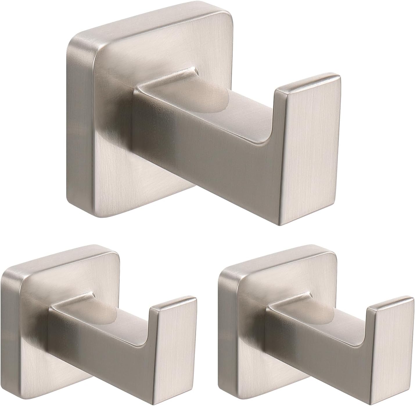 Dansant Bath Towel/Robe Hooks, Bath Hardware Accessory in Brushed Nickel (2Pack