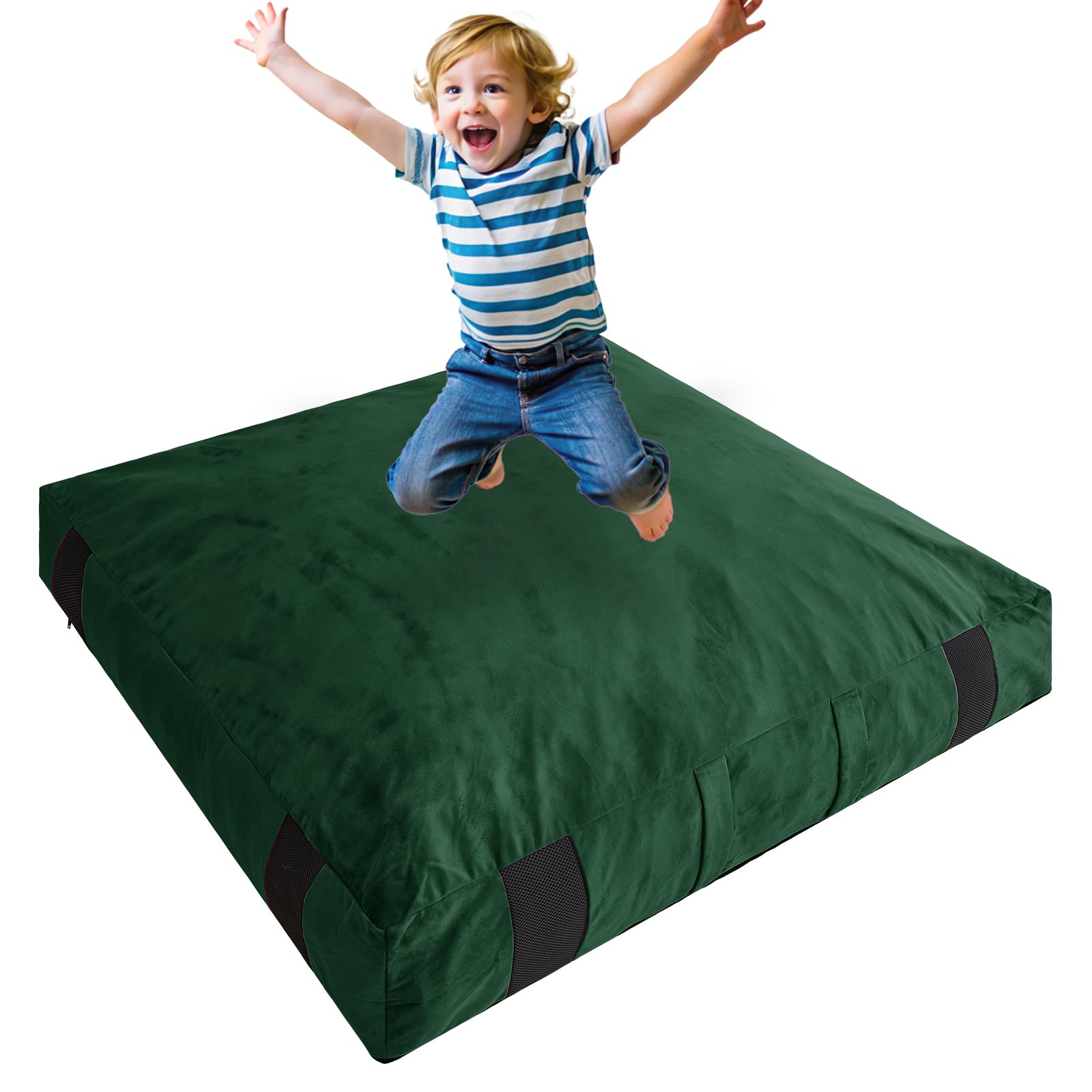 Crash Mat for Kids Sensory Room, 4 x 4 Ft / 5 x 5 Ft Anti-Slip Foam Pad