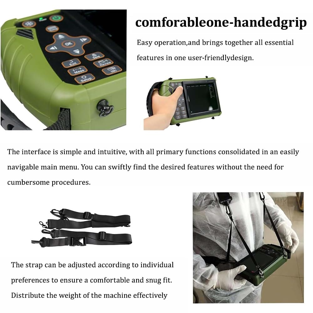 Analizzatore veterinario portatile ad ultrasuoni con sonda 3.5MHz, display a LED da 5,6 pollici per rilevazione di gravidanza in bestiame e animali domestici