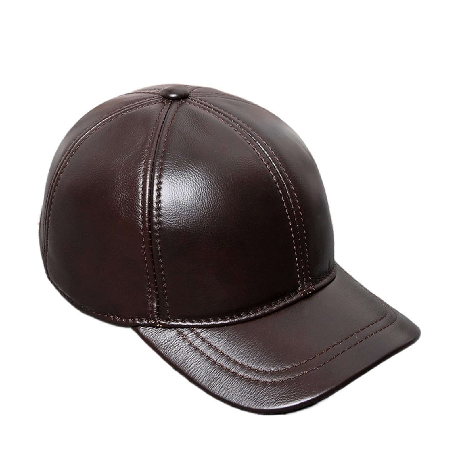 Gorras 100% de Cuero de béisbol genuinas for Hombres y Mujeres con Orejeras cálidas de Cuero de Vaca Gorra de Cuero for Actividades al Aire Libre
