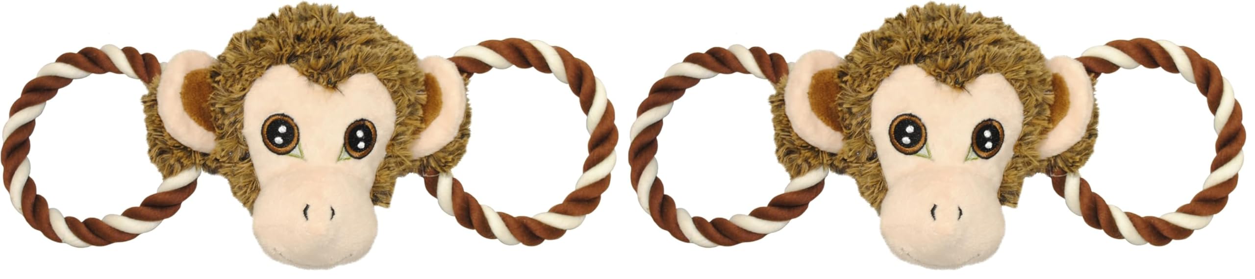 Jolly Pets Jolly Tug-a-Mal Maymun Çekici/Squeak Oyuncak, Medium (2 paketi)
